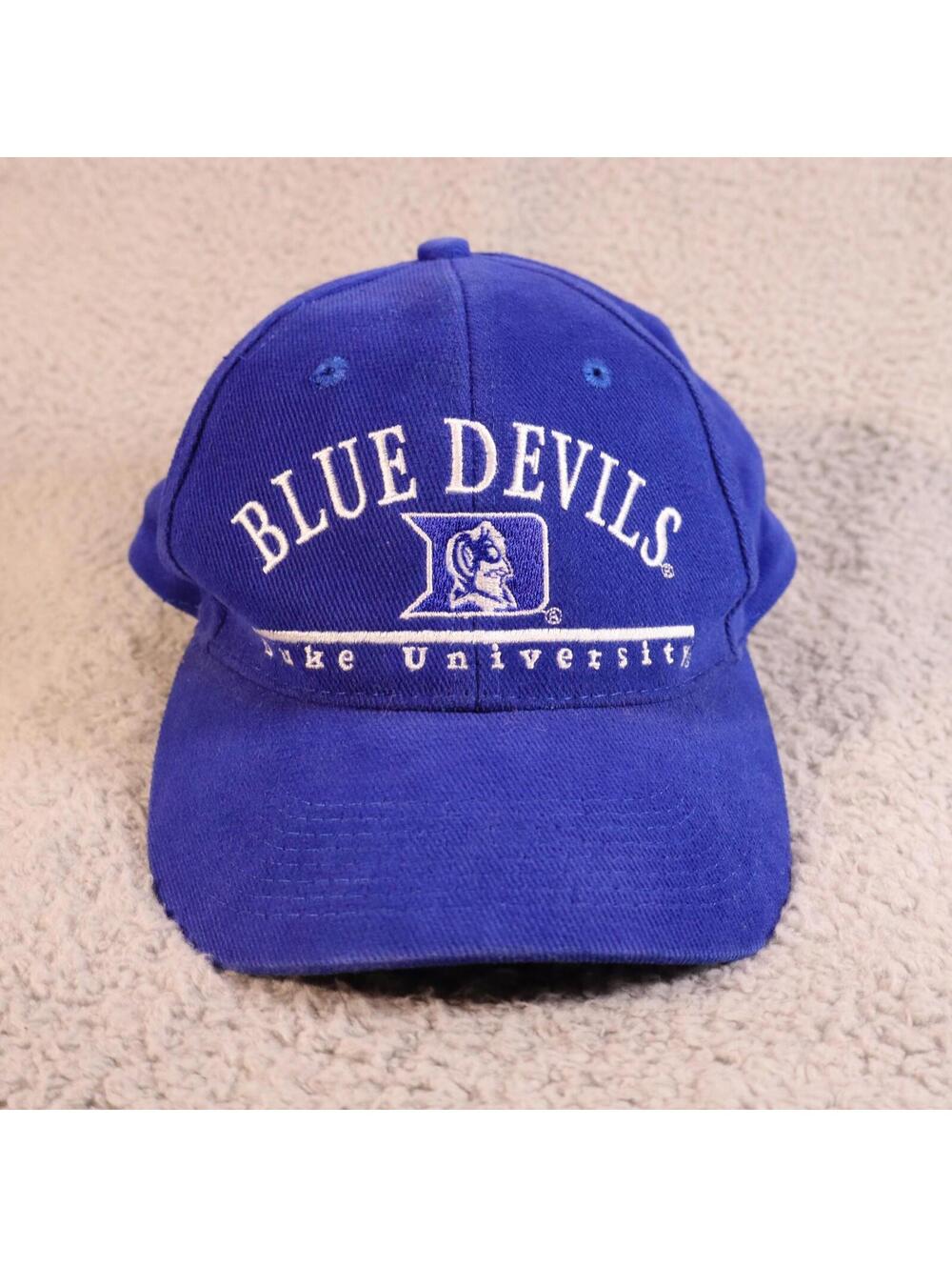Duke Blue Devils Hat Cap Adjustable Strap Blue Vtg